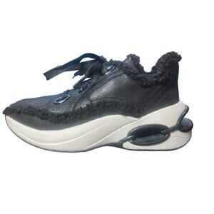 Michael Kors Toni Trainer Faux Sherpa Distressed Bomba Leather Sz 7 NWB